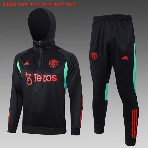 Ninos Chandal Con Capucha Manchester United 2024/25 Negro Rojo